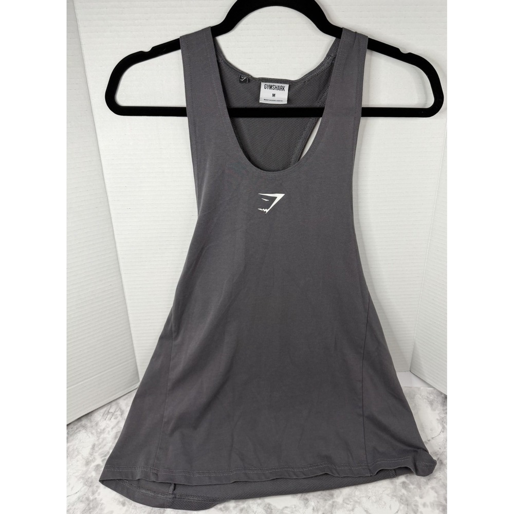 Gymshark Gray Stringer Racerback Tank Top Mens Large Gym Athletic Muscle Basic